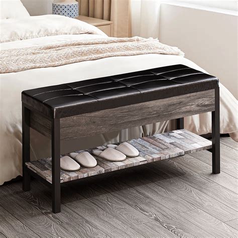 shoe storage bench upholstered